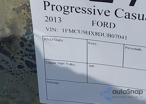 2013 Ford Escape Sel from USA, damaged, VIN 1FMCU9HX8DUB07041
